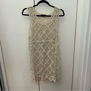 Zara Cream Crochet Cover Up Dress